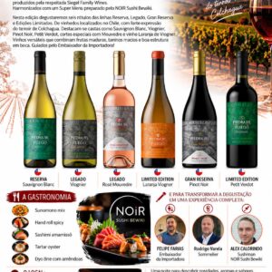 QUINTA 01. Outubro, 20h. 🍷CONFRARIA COM LANÇAMENTO LINHA PIEDRA DEL FUEGO . Noir Sushi